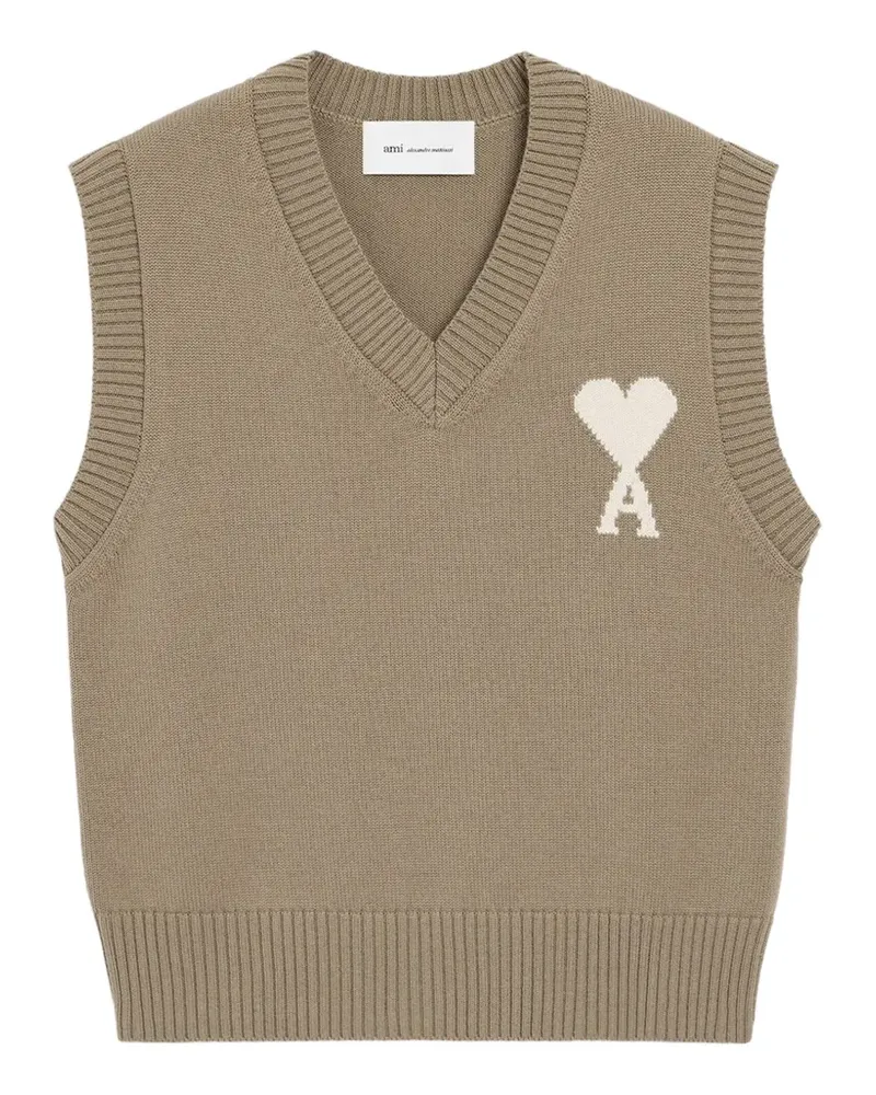 AMI Paris Ami de Coeur V-neck sleeveless sweater - Nude Nude