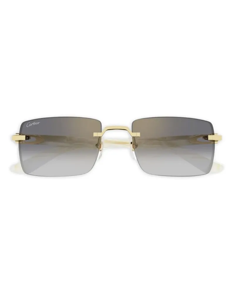 Cartier rectangle-frame sunglasses - Gold Gold
