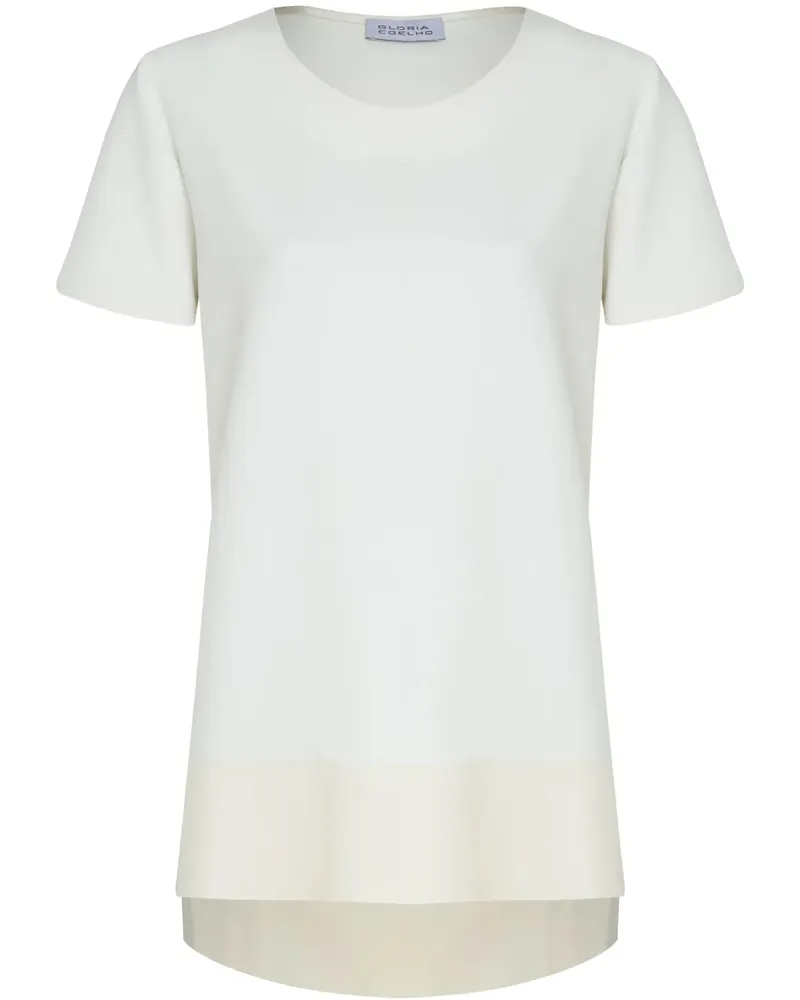 Gloria Coelho Bluse in Colour-Block-Optik - Weiß Weiß