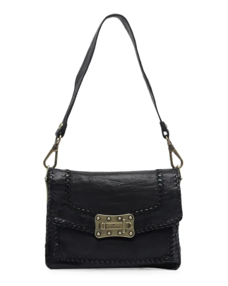 Campomaggi Agnese whipstitch-trim shoulder bag - Schwarz Schwarz