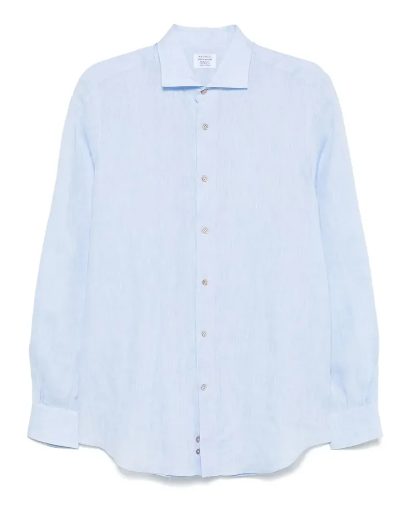MAZZARELLI Hemd aus Leinen - Blau Blau