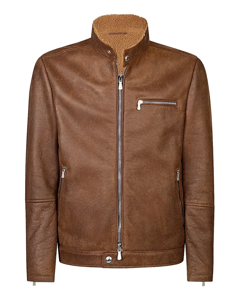 Eleventy shearling biker jacket - Braun Braun