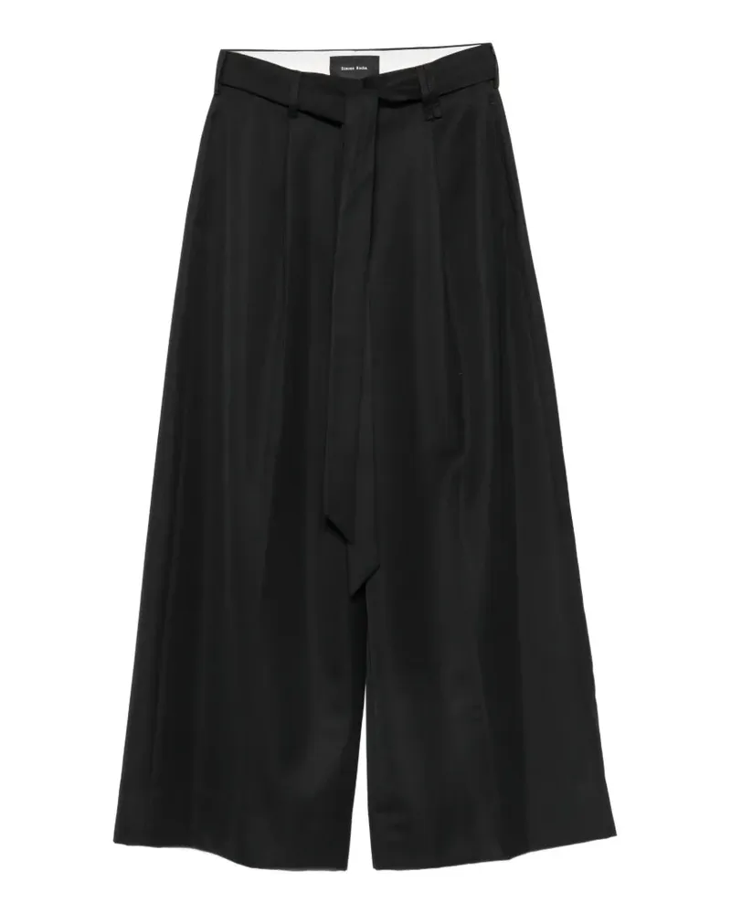 Simone Rocha Wide-Leg-Hose mit Gürtel - Schwarz Schwarz