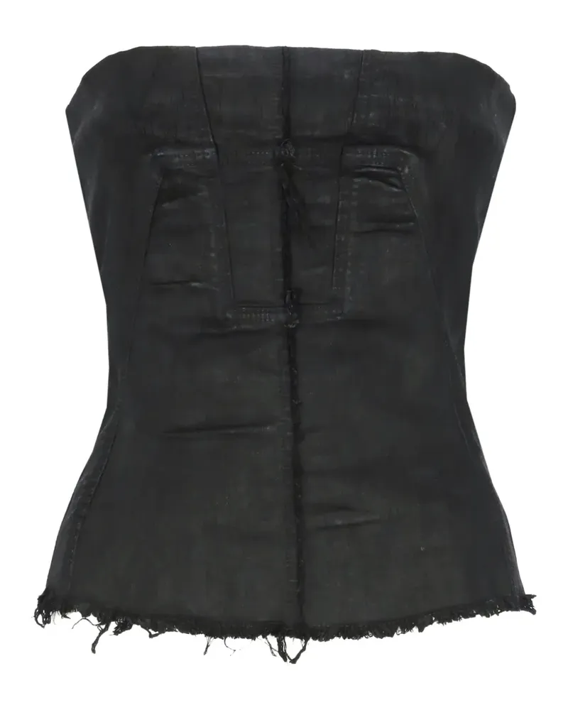 DRKSHDW by Rick Owens Bustier-Top mit ausgefranstem Saum - Schwarz Schwarz