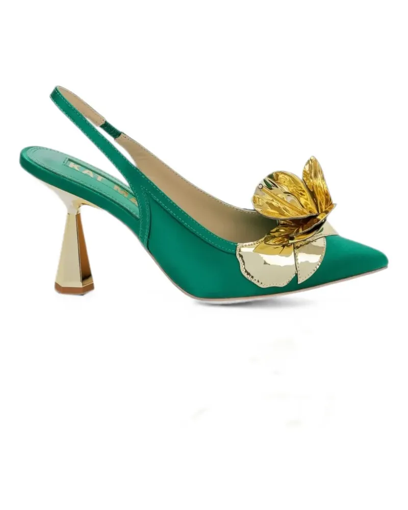 Kat Maconie floral-appliqué mules - Grün Grün