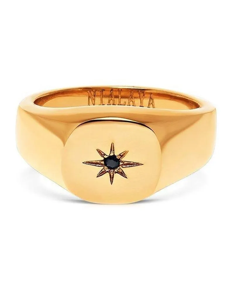 Nialaya Skyfall Starburst Siegelring - Gold Gold