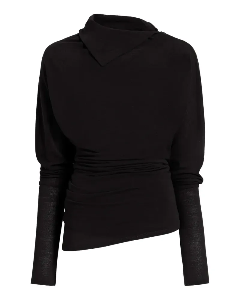 Proenza Schouler Golda Oberteil aus gauzy Jersey - Schwarz Schwarz