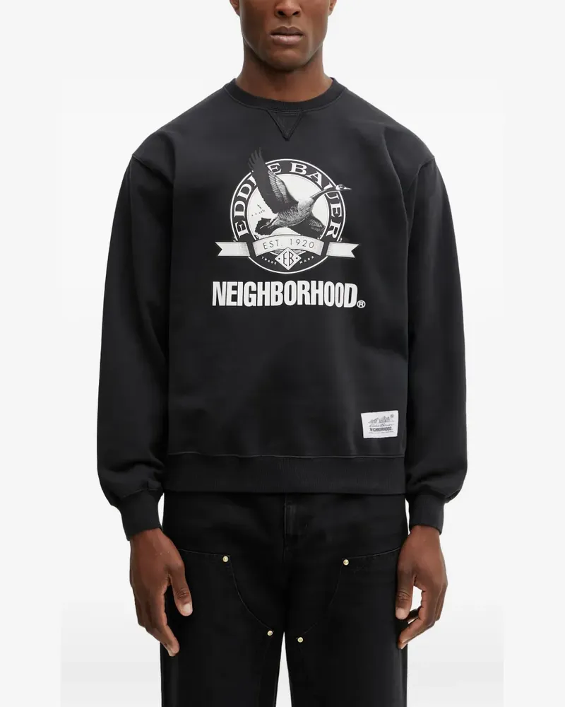 Neighborhood Sweatshirt mit grafischem Print - Schwarz Schwarz