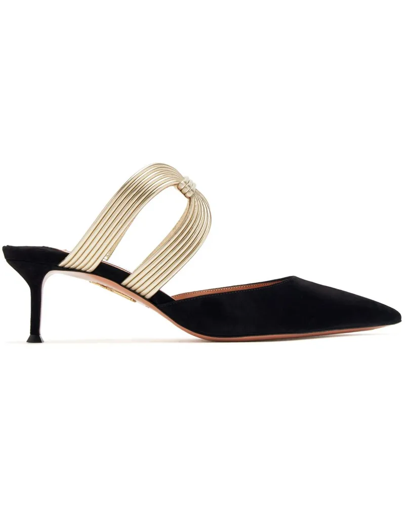 Aquazzura Pumps aus Wildleder 50mm - Schwarz Schwarz