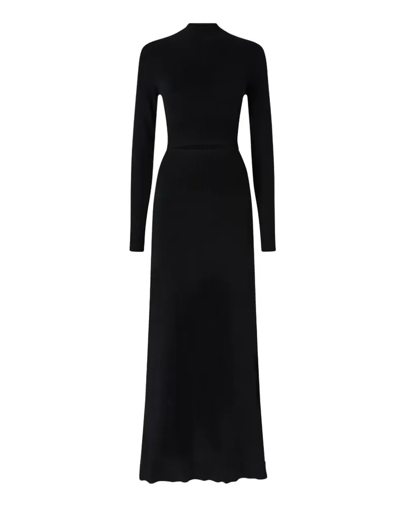 Pinko long wool-blend dress with cut-out - Schwarz Schwarz