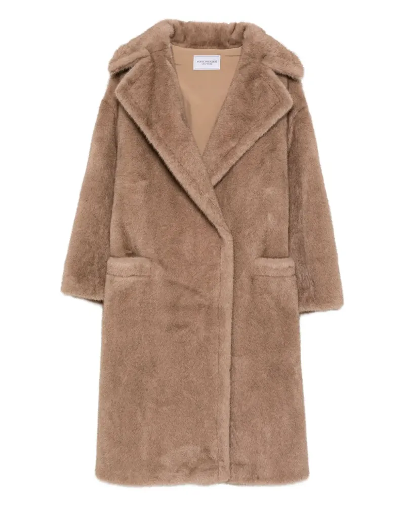 Forte Couture Mantel mit Logo - Braun Braun