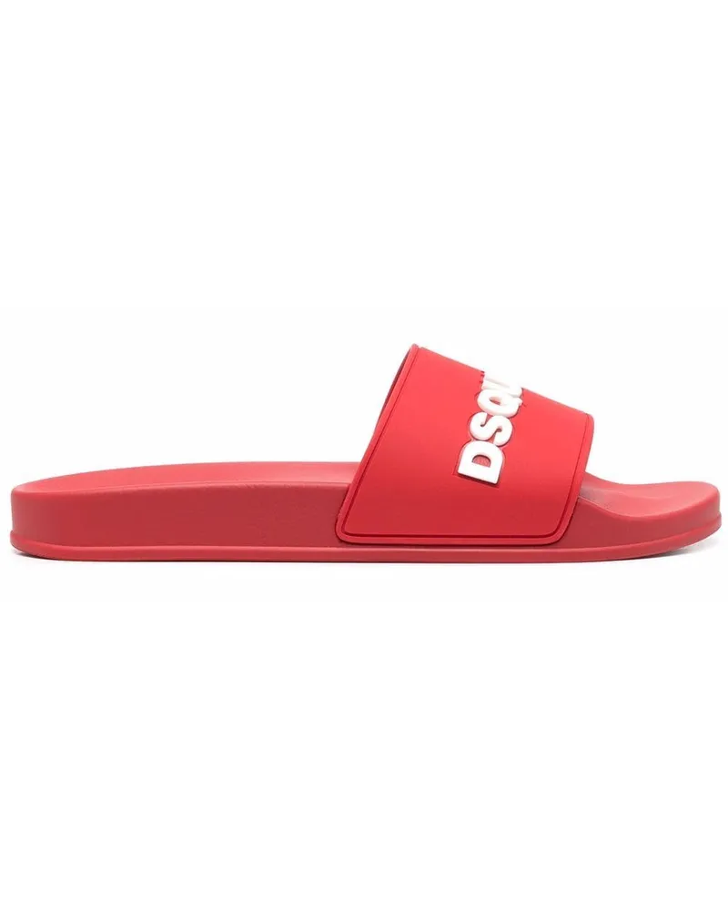 Dsquared2 Pantoletten mit Logo-Print - Rot Rot