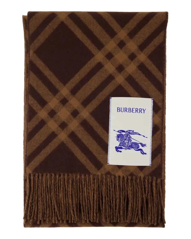 Burberry check-pattern fringed scarf - Braun Braun