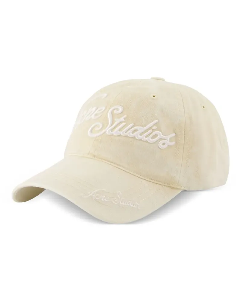 Acne Studios logo-embroidered cotton cap - Nude Nude