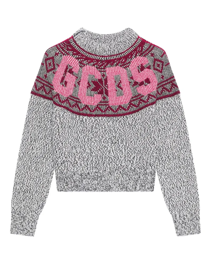 GCDS Pullover mit Intarsien-Logo - Grau Grau