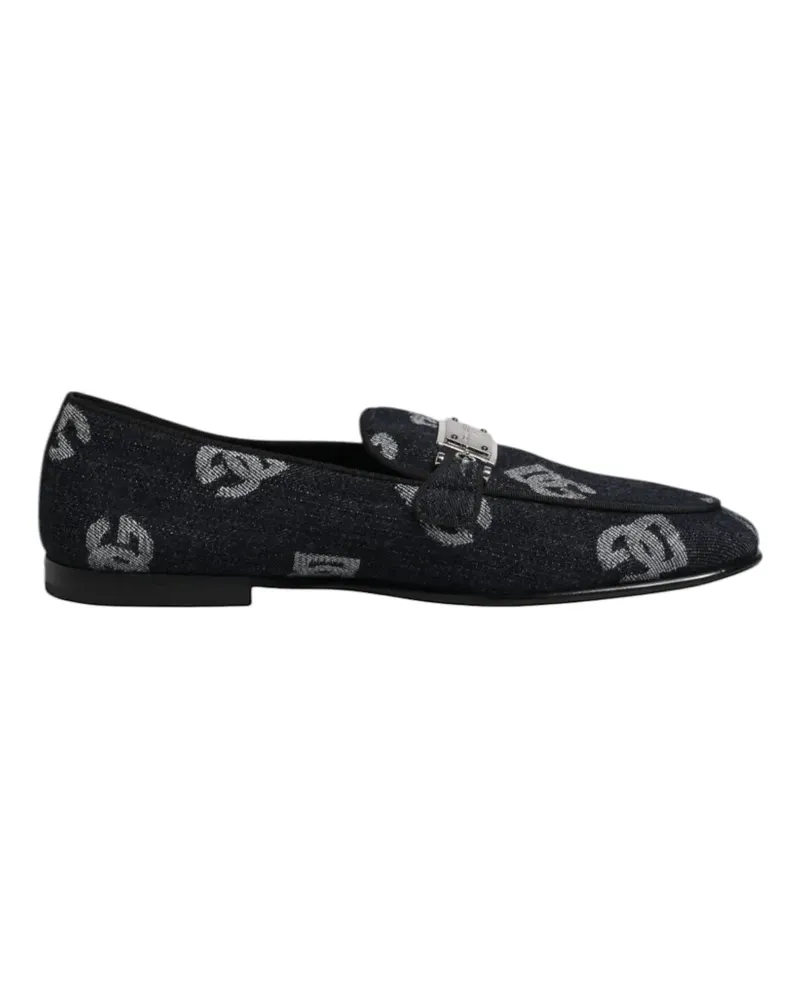 Dolce & Gabbana Jeans-Loafer mit Logo-Print - Blau Blau
