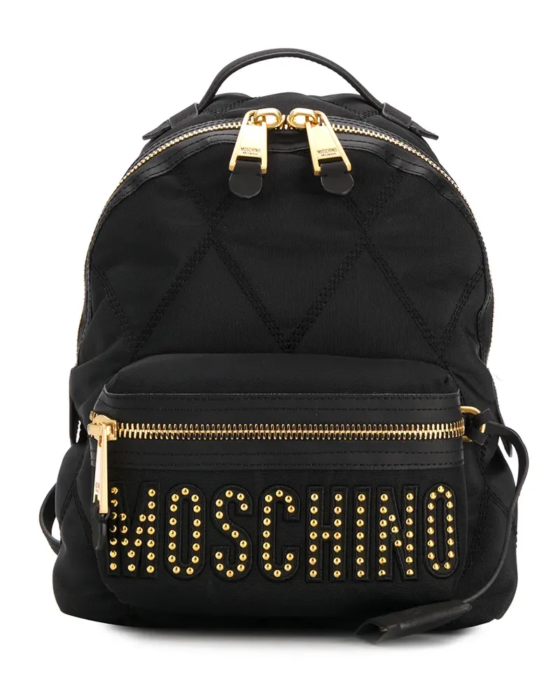 Moschino Rucksack mit Nieten - Schwarz Schwarz