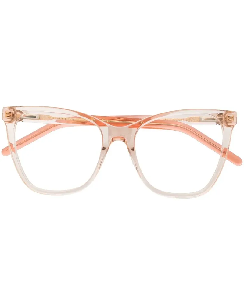 Marc Jacobs Eckige Brille mit Logo - Nude Nude