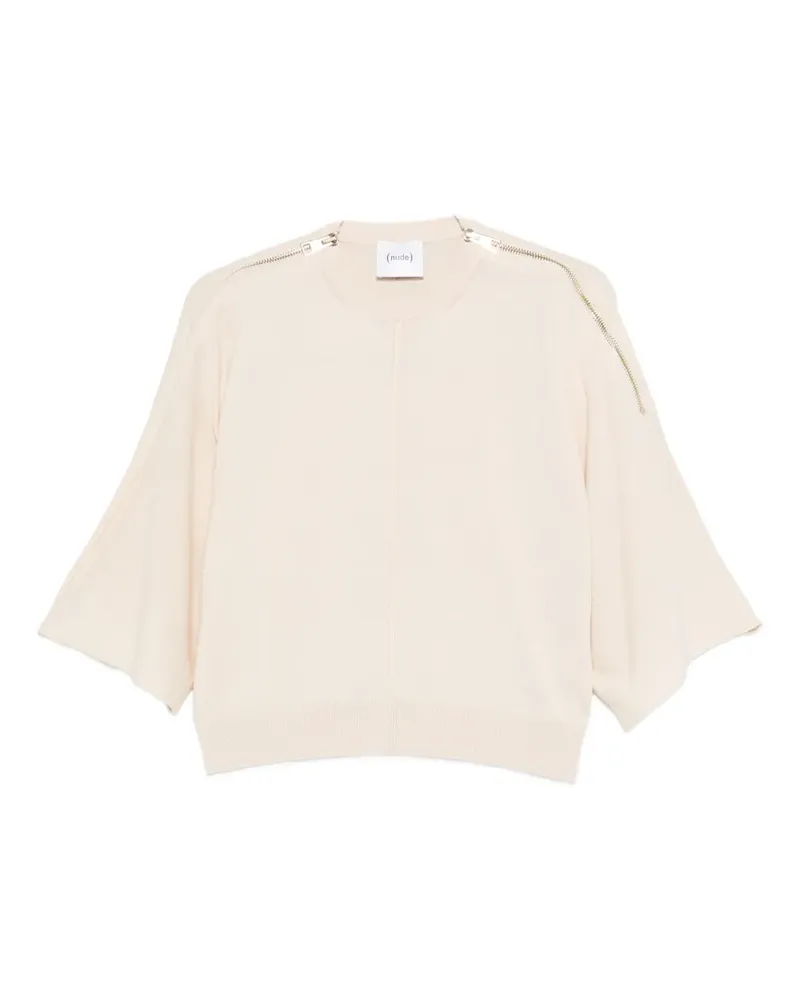 NUDE zip-detail wool top Nude