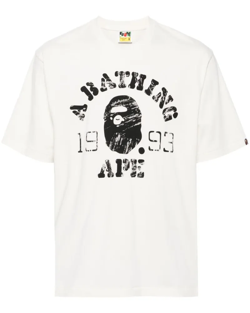 BAPE College-T-Shirt mit Print - Nude Nude