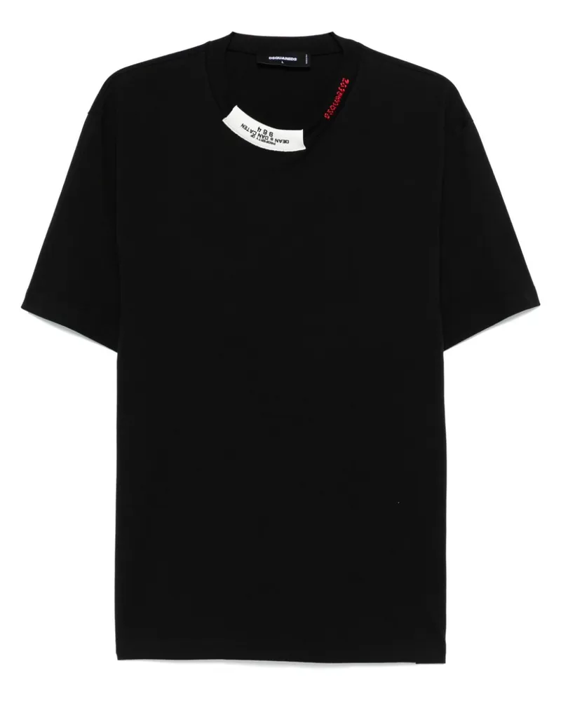 Dsquared2 T-Shirt mit Logo-Stickerei - Schwarz Schwarz
