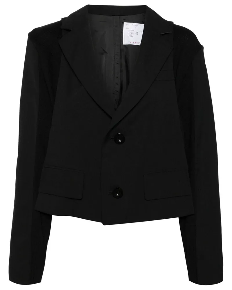 Sacai Asymmetrischer Blazer Schwarz