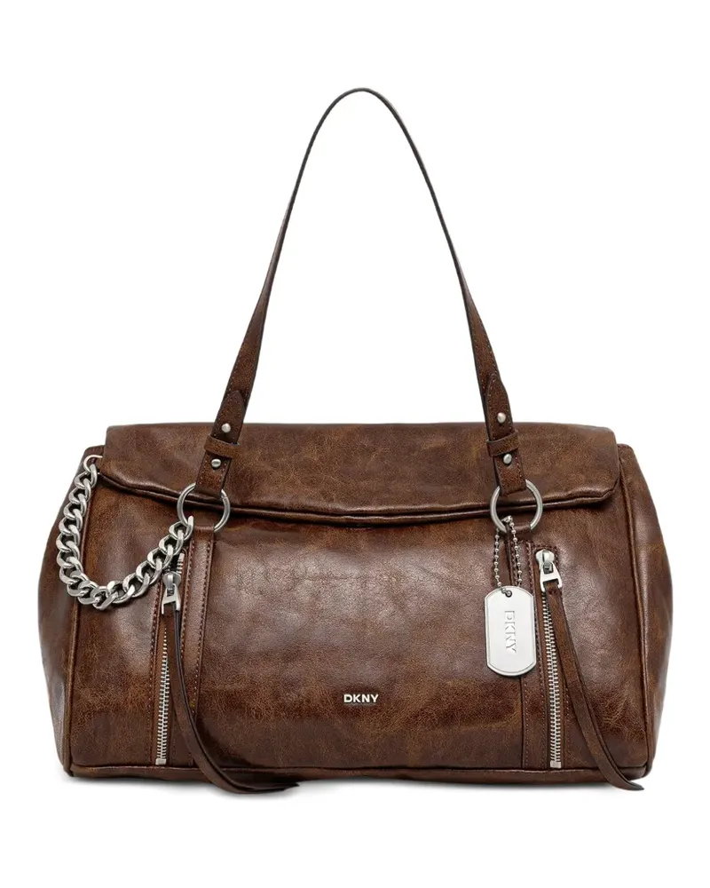 DKNY Tote Bag mit Kettendetail und Reißverschluss - Braun Braun