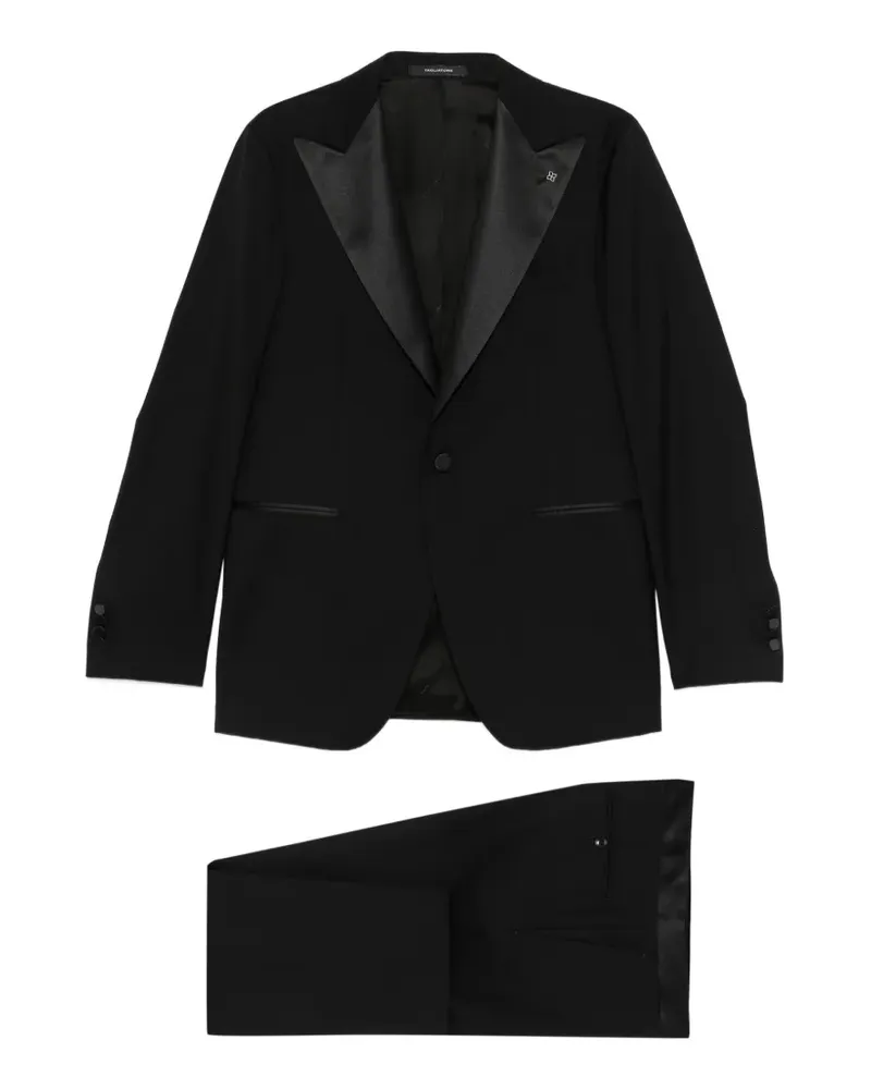 Tagliatore panelled-lapel suit - Schwarz Schwarz