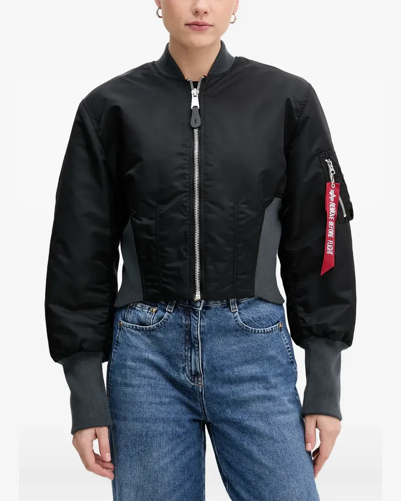 Alpha Industries Waisted MA-1 cropped bomber jacket - Schwarz Schwarz