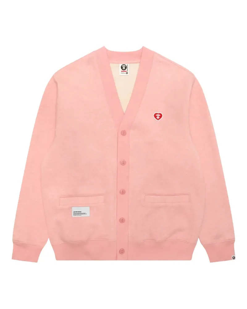 BAPE Geknöpfter Cardigan mit Herz-Motiv - Rosa Rosa