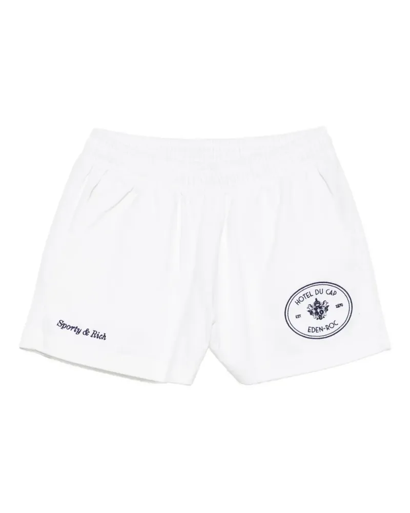 SPORTY & RICH Shorts mit Logo-Stickerei - Weiß Weiß