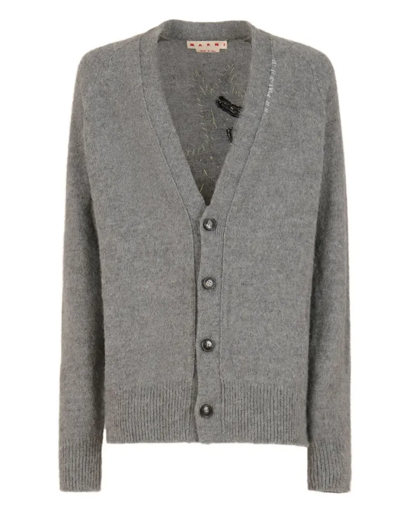 Marni Cardigan mit Wolf-Patch - Grau Grau