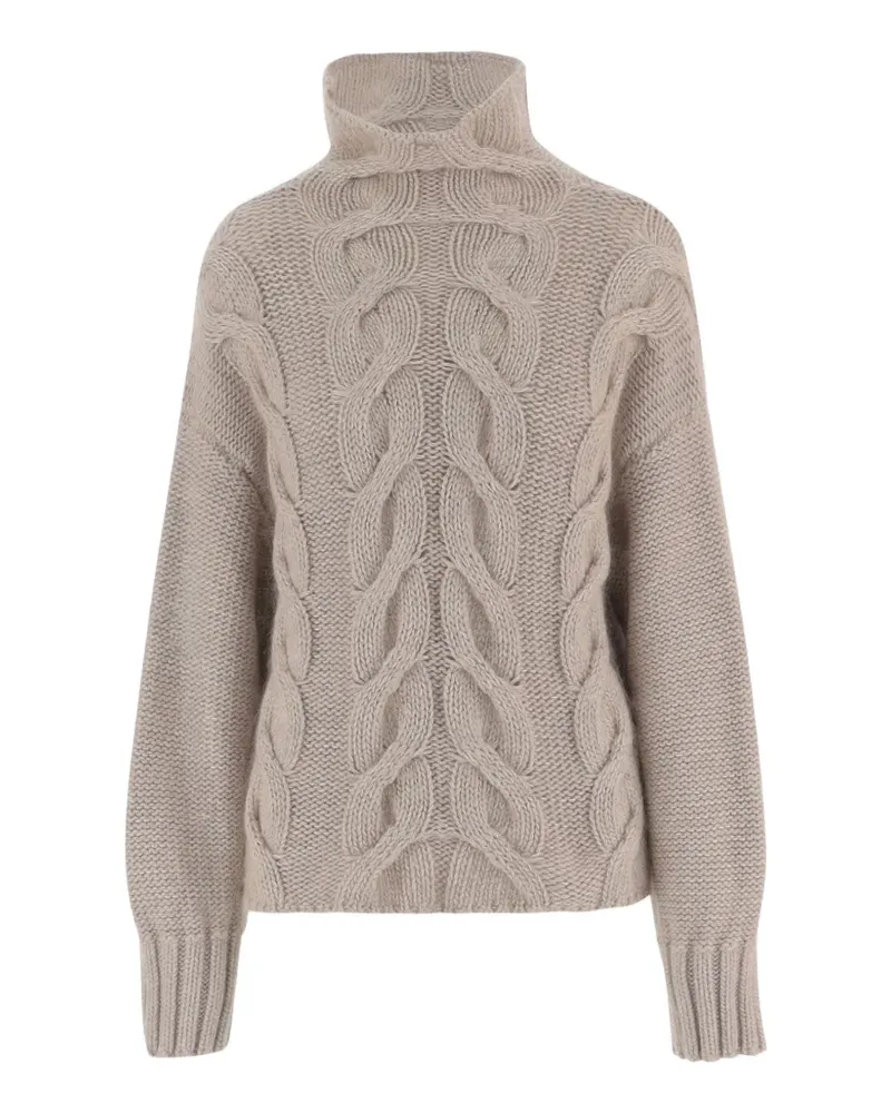 KHAITE Nico Rollkragenpullover mit Zopfmuster - Nude Nude