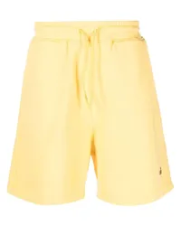 Drôle de Monsieur Shorts mit Logo-Patch Gelb