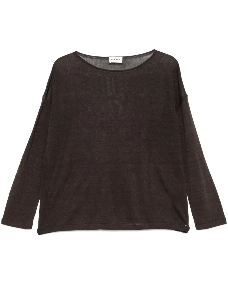 P.A.R.O.S.H. Pullover mit U-Boot-Ausschnitt - Braun Braun