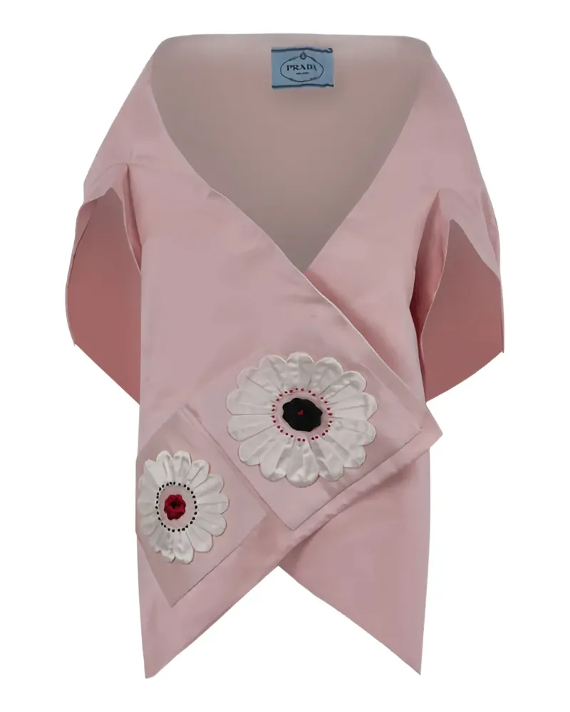 Prada Schal mit Blumen-Patch - Rosa Rosa