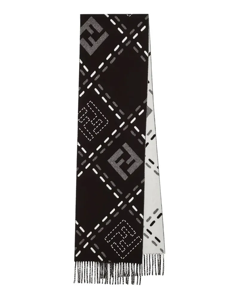 Fendi Schal mit Fransen - Schwarz Schwarz