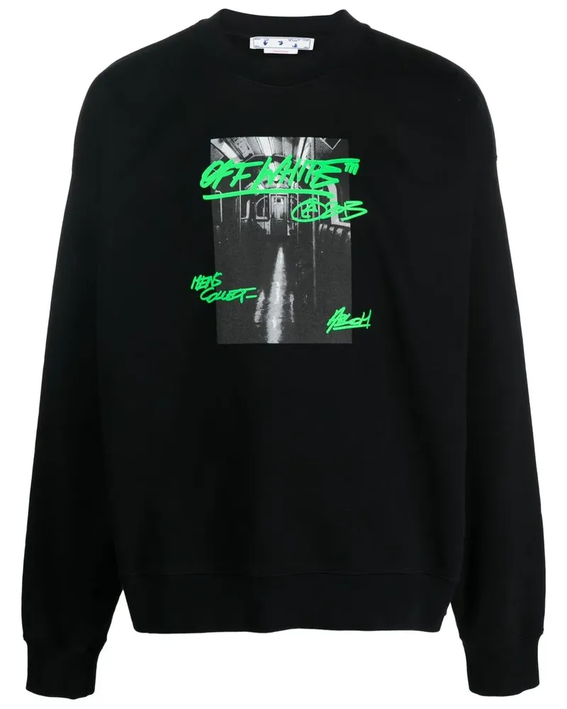 OFF-WHITE Sweatshirt mit grafischem Print - Schwarz Schwarz
