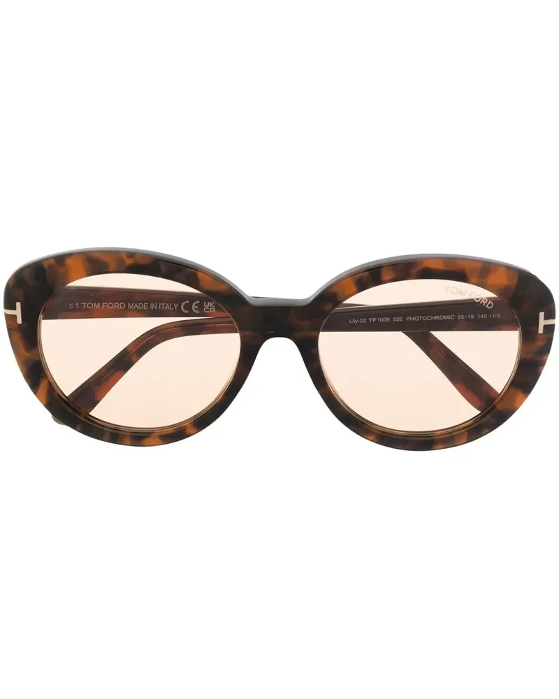 Tom Ford Sonnenbrille mit rundem Gestell - Braun Braun