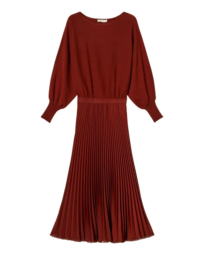Twin-Set Langes Kreppkleid mit Falten - Rot Rot
