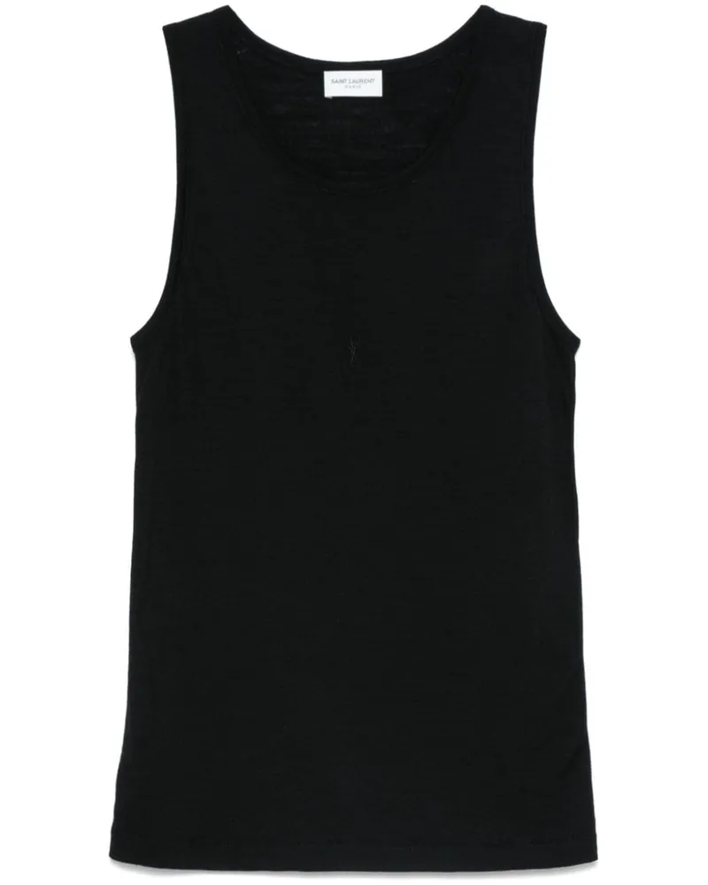 Saint Laurent Tanktop mit Logo-Stickerei - Schwarz Schwarz