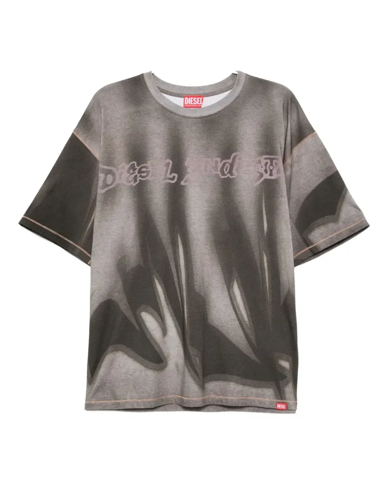 Diesel T-Shirt mit durchgehendem Print - Grau Grau