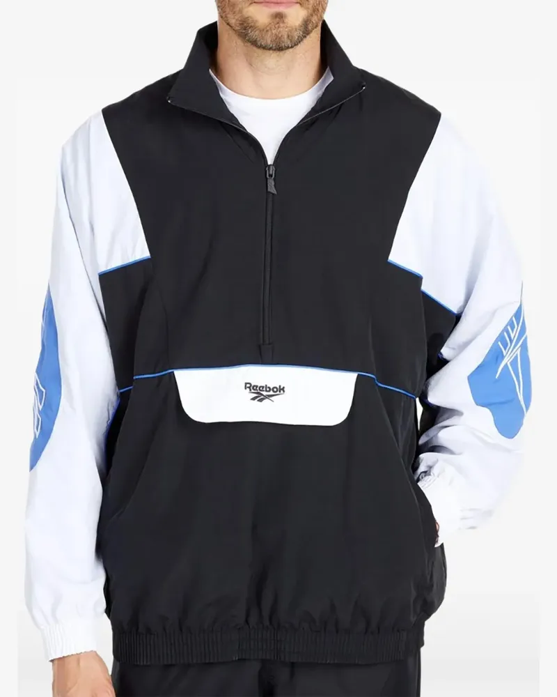 Reebok Sweatshirt mit kurzem Reißverschluss - Schwarz Schwarz