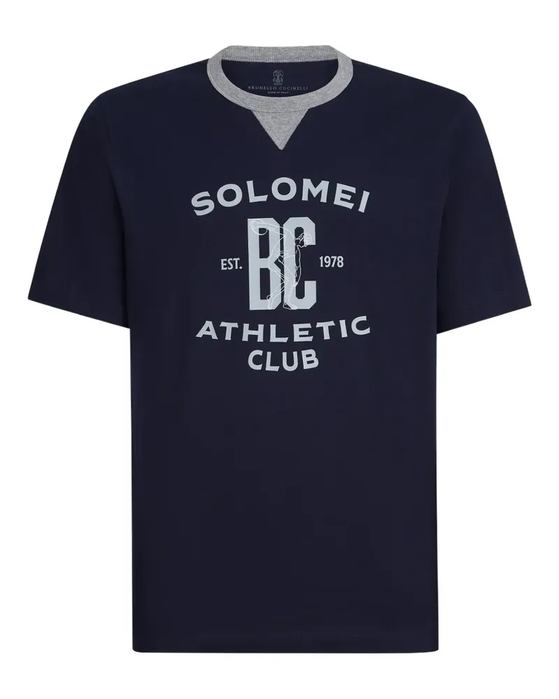 Brunello Cucinelli T-Shirt mit Rundhalsausschnitt - Blau Blau
