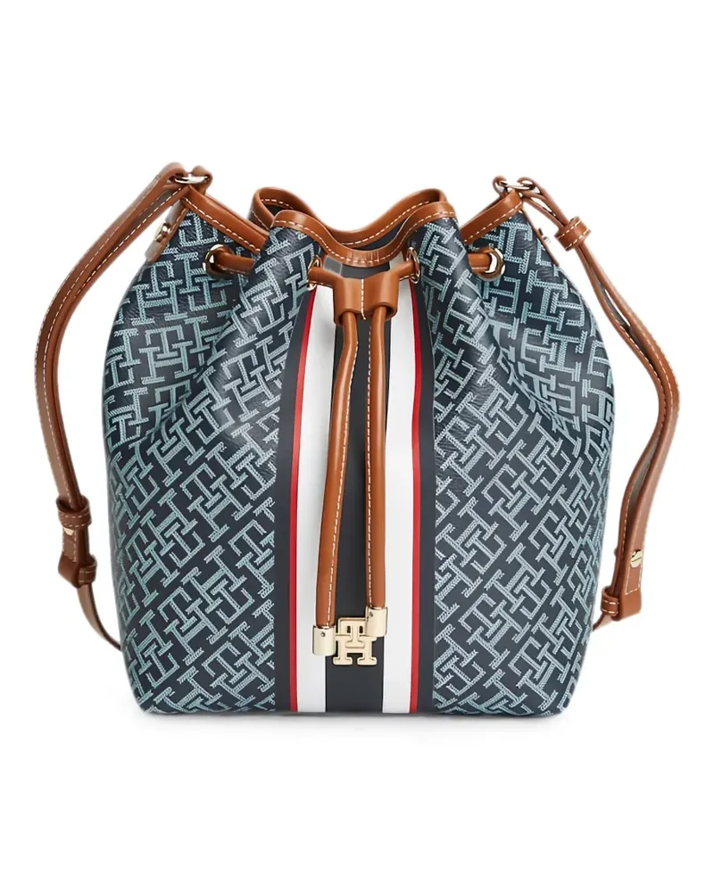 Tommy Hilfiger TH Monoplay monogram bucket bag - Blau Blau