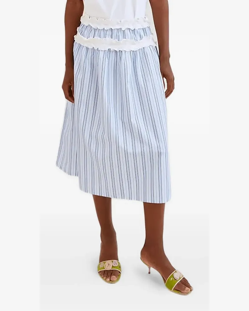 OpéraSPORT striped ruffled skirt - Blau Blau