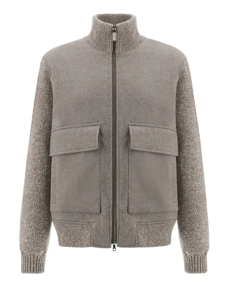 Paul & Shark Aliseo Jacke aus Wolle mit Einsätzen - Grau Grau