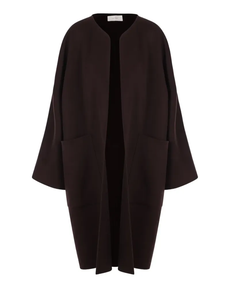 The Row collarless open-front coat - Braun Braun