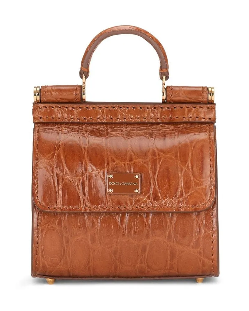 Dolce & Gabbana Mini Sicily 58 Tote Bag - Braun Braun