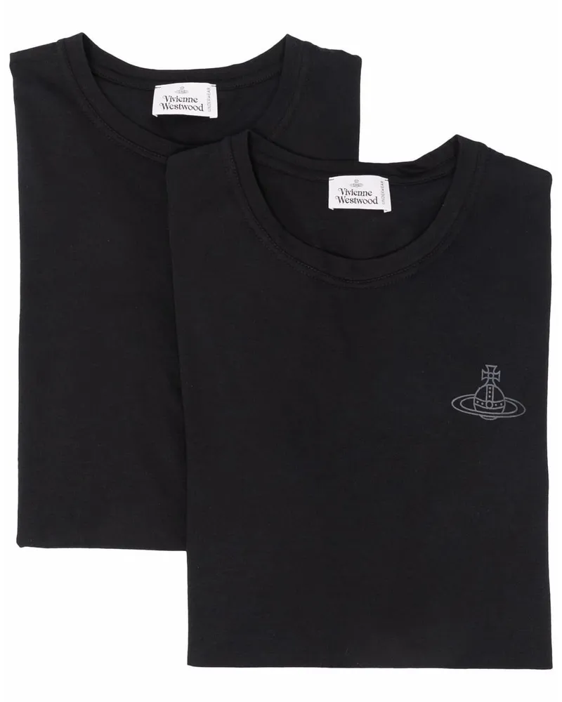 Vivienne Westwood Set aus zwei T-Shirts mit Logo Schwarz